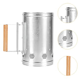 Maxbell Barbecue Chimney Starter Wooden Handle for Kitchen Travelling Indoor Outdoor