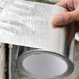 Maxbell Fiberglass Aluminum Foil Tape 5M Heat Shield Tape for Metal Repair Auto Pipe 5cm Width