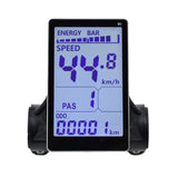 Maxbell Electric Bike LCD Display 22.2mm Dia Handlebar Accessories LCD Display Meter