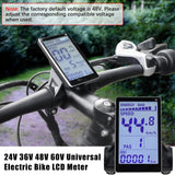 Maxbell Electric Bike LCD Display 22.2mm Dia Handlebar Accessories LCD Display Meter