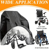 Maxbell Wheelchair Cover Sun Protection Snowproof Rainproof Black for Travel Outdoor Height 100 cm