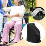 Maxbell Wheelchair Cover Sun Protection Snowproof Rainproof Black for Travel Outdoor Height 130 cm