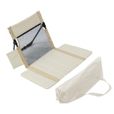 Maxbell Floor Chair with Back Support Lightweight Folding Chair Pad with Carry Bag Beige