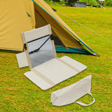 Maxbell Floor Chair with Back Support Lightweight Folding Chair Pad with Carry Bag Beige