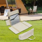 Maxbell Floor Chair with Back Support Lightweight Folding Chair Pad with Carry Bag Beige