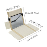 Maxbell Floor Chair with Back Support Lightweight Folding Chair Pad with Carry Bag Beige