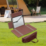 Maxbell Floor Chair with Back Support Lightweight Folding Chair Pad with Carry Bag Brown