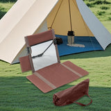 Maxbell Floor Chair with Back Support Lightweight Folding Chair Pad with Carry Bag Brown