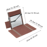 Maxbell Floor Chair with Back Support Lightweight Folding Chair Pad with Carry Bag Brown