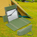 Maxbell Floor Chair with Back Support Lightweight Folding Chair Pad with Carry Bag Green
