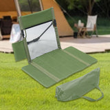 Maxbell Floor Chair with Back Support Lightweight Folding Chair Pad with Carry Bag Green