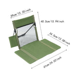 Maxbell Floor Chair with Back Support Lightweight Folding Chair Pad with Carry Bag Green