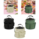 Maxbell Picnic Basket Foldable Grocery Basket for Outdoor Indoor Gardening Women Men Black