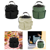 Maxbell Picnic Basket Foldable Grocery Basket for Outdoor Indoor Gardening Women Men Black