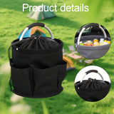 Maxbell Picnic Basket Foldable Grocery Basket for Outdoor Indoor Gardening Women Men Black