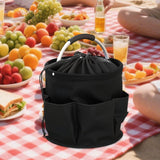 Maxbell Picnic Basket Foldable Grocery Basket for Outdoor Indoor Gardening Women Men Black