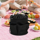Maxbell Picnic Basket Foldable Grocery Basket for Outdoor Indoor Gardening Women Men Black