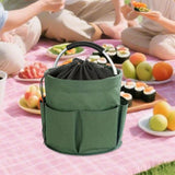 Maxbell Picnic Basket Foldable Grocery Basket for Outdoor Indoor Gardening Women Men Green