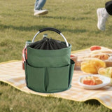 Maxbell Picnic Basket Foldable Grocery Basket for Outdoor Indoor Gardening Women Men Green