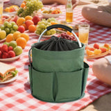 Maxbell Picnic Basket Foldable Grocery Basket for Outdoor Indoor Gardening Women Men Green