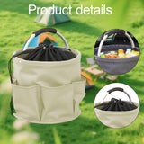 Maxbell Picnic Basket Foldable Grocery Basket for Outdoor Indoor Gardening Women Men Apricot Gray