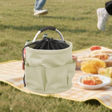 Maxbell Picnic Basket Foldable Grocery Basket for Outdoor Indoor Gardening Women Men Apricot Gray