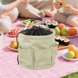 Maxbell Picnic Basket Foldable Grocery Basket for Outdoor Indoor Gardening Women Men Apricot Gray