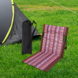 Maxbell Outdoor Beach Lounger Compact Foldable Beach Mat for Barbecue Travel Camping Brown Side