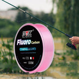 Maxbell 100M Fishing Line Lightweight Portable Nylon for Freshwater Coarse Saltwater pink