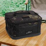 Maxbell Camping Storage Bag Multifunctional Oxford Tool Bag for Garden Travel Hiking Black with patterns