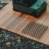Maxbell Spring Net Coaster Heat Resistant Hollow Pot Mat for Cafe Kitchen Restaurant black