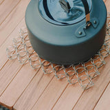 Maxbell Spring Net Coaster Heat Resistant Hollow Pot Mat for Cafe Kitchen Restaurant silver