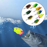 Maxbell 7x Topwater Frog Lures Simulated Realistic Swimbaits for Pike Saltwater Bass