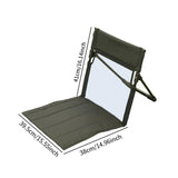 Floor Chair with Backrest Stadium Seat Camping Chair for Yard Lawn Garden Black