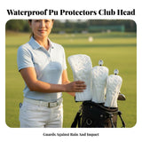 Star Pattern Golf Club Cover Waterproof Golf Wood Headcover Rotatable Number Tag Driver Wood Cover for Golfers, Adults, Outdoor, Driving Range White 1/3/5 SET