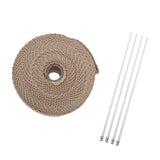 Maxbell Motorcycle Cafe Racer Seat Brown +2" 32Ft Fiberglass Exhaust Heat Wrap Beige