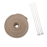 Maxbell Motorcycle Cafe Racer Seat Brown +2" 32Ft Fiberglass Exhaust Heat Wrap Beige