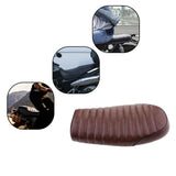 Maxbell Motorcycle Cafe Racer Seat Brown +2" 32Ft Fiberglass Exhaust Heat Wrap Beige