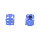 Maxbell 4x4Pcs Dice Motorcycle Car Truck Wheel Stem Air Valve Caps Covers Blue