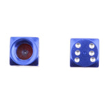 Maxbell 2x4Pcs Dice Motorcycle Car Truck Wheel Stem Air Valve Caps Covers Blue