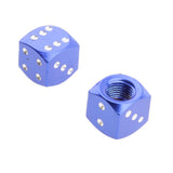 Maxbell 4x4Pcs Dice Motorcycle Car Truck Wheel Stem Air Valve Caps Covers Blue