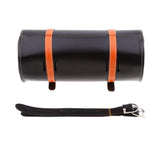 Maxbell Motorcycle Side Saddlebag PU Leather Round Barrel Saddle Tool Bag Orange - Aladdin Shoppers