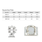 Maxbell Stainless Steel Thick Ring Square Sail Shade Pad Eye Plate Boat Rigging M6 - Aladdin Shoppers