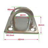 Maxbell Stainless Steel Thick Ring Square Sail Shade Pad Eye Plate Boat Rigging M6 - Aladdin Shoppers