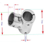 Maxbell 4Pcs 22mm Boat Handrail Fitting 60 Degree Tee 3 Way - 316 Stainless Steel