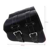 Maxbell 2x Motorbike Leather Swing Arm Pannier Saddle Bag Alligator Emboss Black - Aladdin Shoppers
