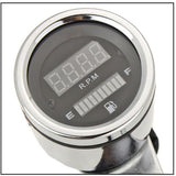 12V Motorcycle LED Digital Tachometer with Fuel Oil Level Gauge Meter