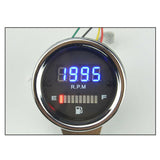 12V Motorcycle LED Digital Tachometer with Fuel Oil Level Gauge Meter