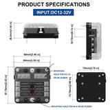 Maxbell 6-Way Blade Fuse Box for LED Indicator and Protection Cover