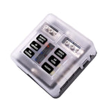 Maxbell 6-Way Blade Fuse Box for LED Indicator and Protection Cover